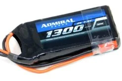 Admiral 1300mAh 2S 7.4V 30C LiPo Battery With JST Connector