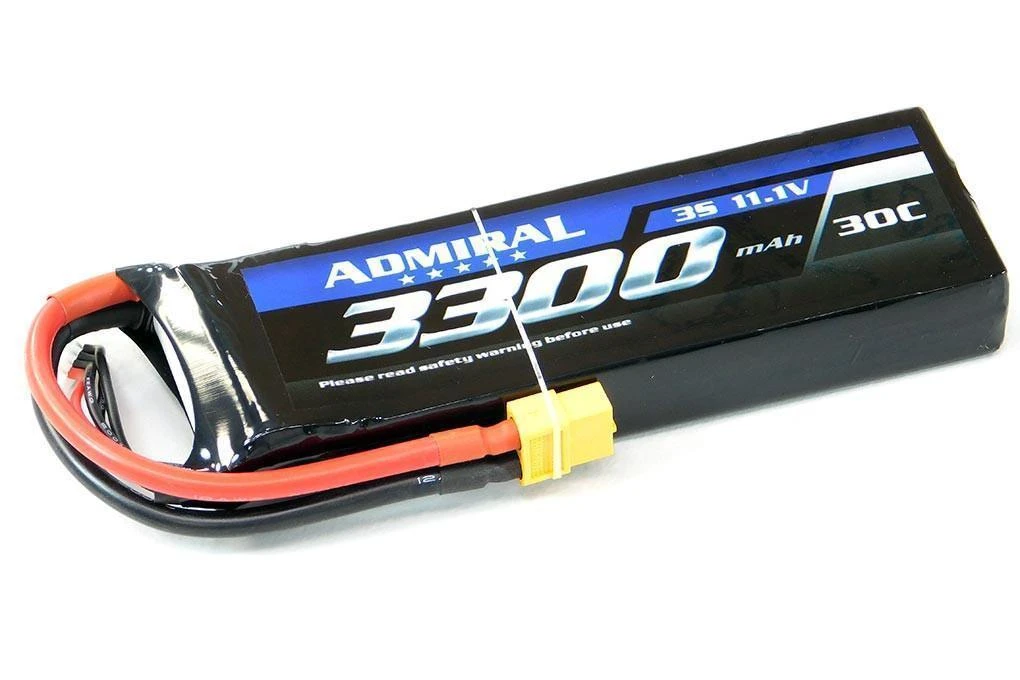 Admiral 3300mAh 3S 11.1V 30C LiPo Battery With XT60 Connector 3 Admiral 3300mAh 3S 11.1V 30C LiPo Battery With XT60 Connector
