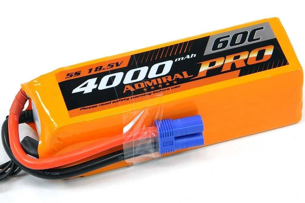 Admiral Pro 4000mAh 5S 18.5V 60C LiPo Battery With EC5 Connector 3 Admiral Pro 4000mAh 5S 18.5V 60C LiPo Battery With EC5 Connector