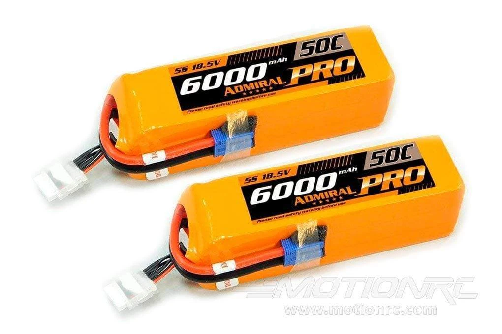 Admiral Pro 6000mAh 5S 18.5V 50C LiPo Battery With EC5 Connector Multi-Pack (2 Batteries) 4 Admiral Pro 6000mAh 5S 18.5V 50C LiPo Battery With EC5 Connector Multi-Pack (2 Batteries) - Image 2
