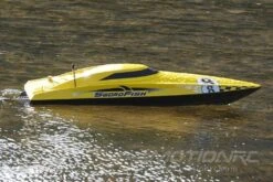 Bancroft Swordfish Deep V Yellow 675mm (26.5") Racing Boat - RTR -Kyosho Store bancroft swordfish deep v yellow 24 racing boat rtr motion rc 14323334479921
