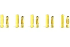 BenchCraft 3mm Gold Bullet ESC And Motor Connectors (5 Pairs)