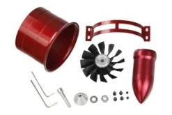 Freewing 70mm 12 Blade Metal Reverse EDF Complete Set - Red