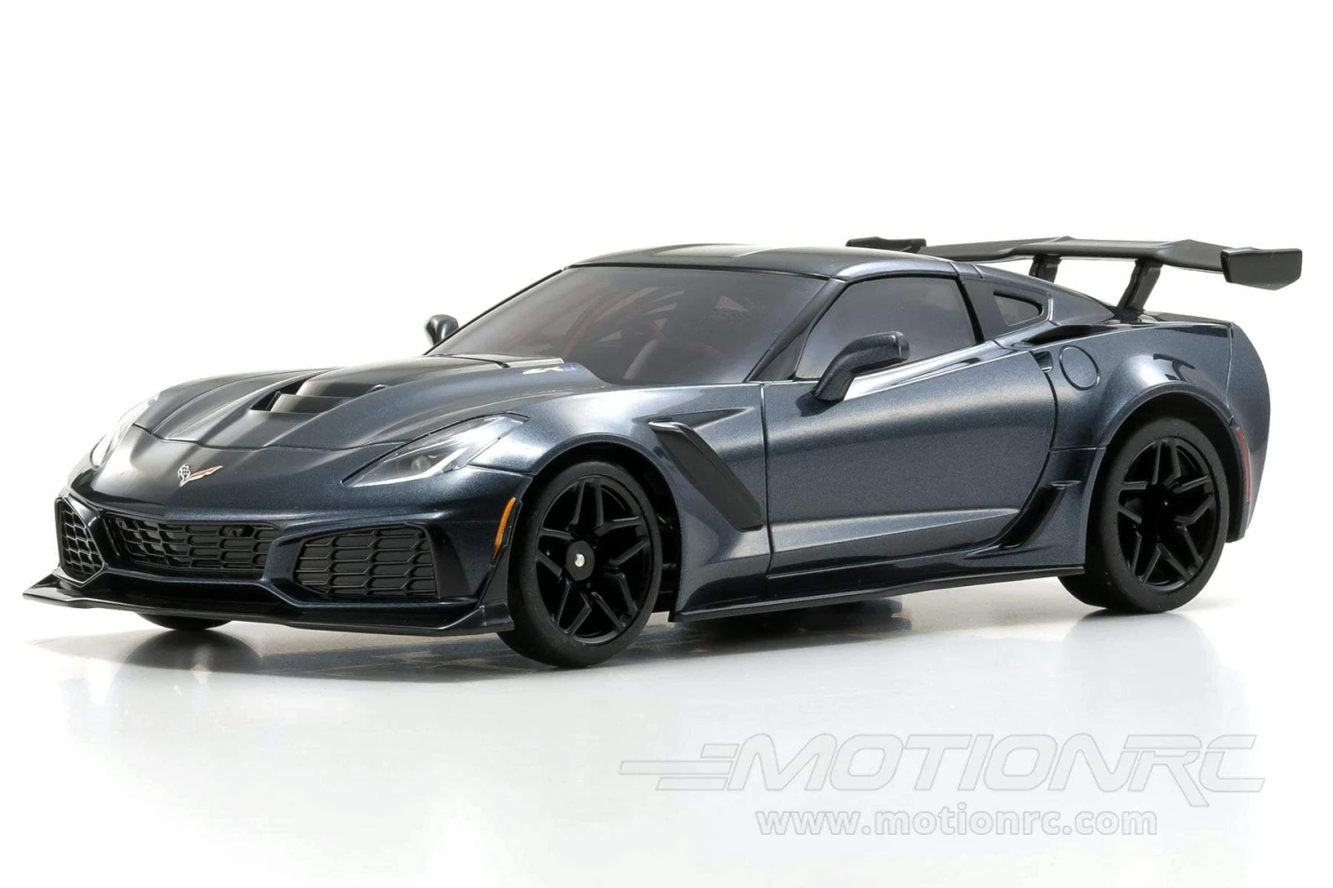 Kyosho Mini-Z Corvette ZR1 Shadow Gray Metallic Readyset 1/27 Scale RWD Car W/LEDs - RTR 4 Kyosho Mini-Z Corvette ZR1 Shadow Gray Metallic Readyset 1/27 Scale RWD Car W/LEDs - RTR - Image 2