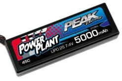 Peak Racing PowerMax Sport 5000mah 2S 7.4V 45C LiPo With T-Connector