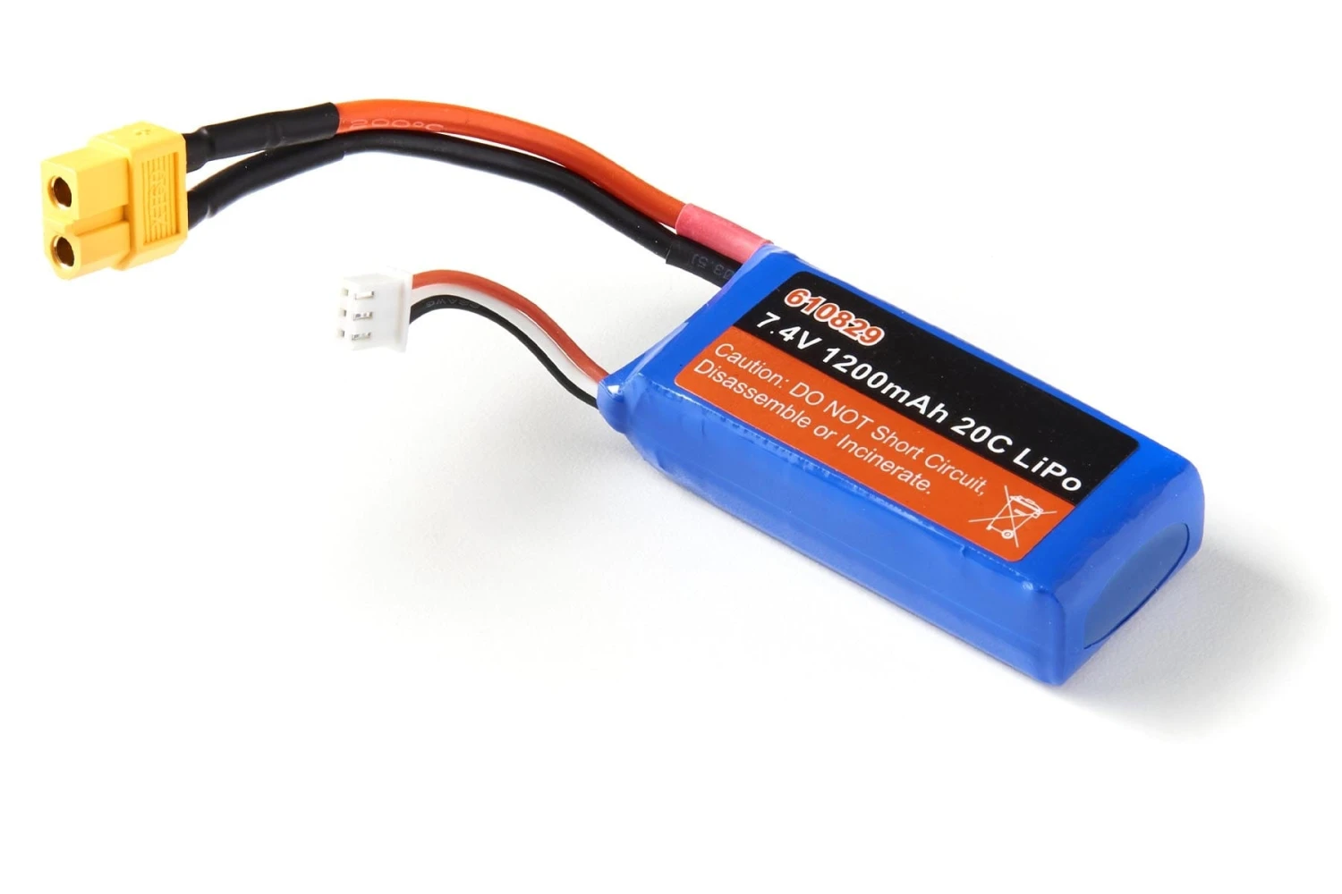 Skynetic 1200mAh 2S 7.4V 20C LiPo Battery With XT60 Connector 3 Skynetic 1200mAh 2S 7.4V 20C LiPo Battery With XT60 Connector