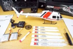 XK K123 Red And White 120 Size Gyro Stabilized Helicopter - RTF -Kyosho Store xk k123 red and white with gyro 244mm 9 6 rotor diameter rtf motion rc 3736884084785
